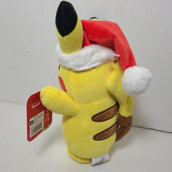 Pokemon Santa Pikachu 10" Plush 2023 Soft Yellow  with Tags Game Freak Nintendo - Picture 2 of 5